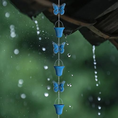 MYCENSE レインチェーン 雨水キャッチャーチェーン 屋外の雨どいの交換