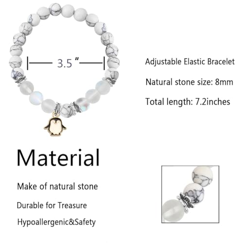 FUSTMW Penguin Charm Bracelet Cute Penguin Gifts for Penguin Lovers Penguin Jewelry Penguin Theme Gifts Animal Jewelry (penguin br)