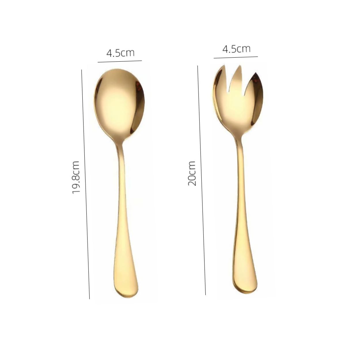 BRIGHTFUFU Salad Spoons Forks Set Stainless Steel Home Fork Serving Spoons Silverware