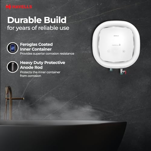 Image of Havells Adonia-i 15L Storage Water Heater(Geyser)|With Remote|Wi-Fi Control|Faster Heating|Safe to use|Saves electricity|Glass Coated Anti Rust Tank|Color Changing LED Indicator|Mcoloy Heating Element
