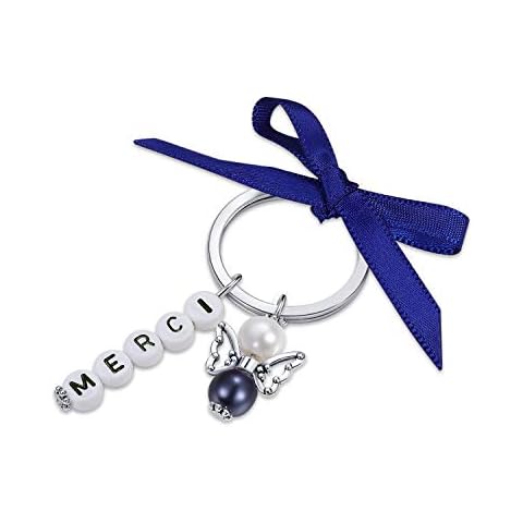 15 Keyrings + Organza Bag Wedding Christening Christmas Birthday Communion Confirmation Gift for Guests Thank You Small Thank You Merci Cover