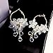 Produktbild sudalv1971 Elegante Damenmode Kristall Blume Baumeln Temperament Ohrschmuck Geschenke Weiß