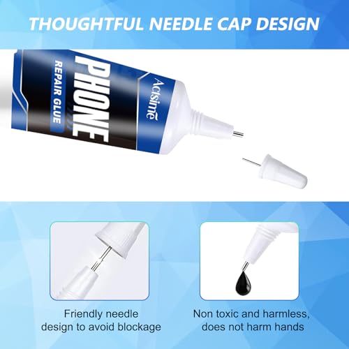 Handy Display Kleber, 15ml*2 Black Handy Kleber Extra Stark, Toluolfreier Display Kleber Mächtiger Mehrzweckkleber für Elektronik, Gehäuseteile, Display, Touchscreen