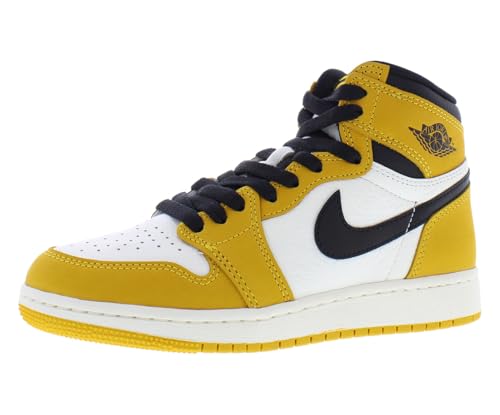 Jordan Big Kid's 1 Retro High OG Yellow Ochre/Black-Sail (FD1437 701) - 6