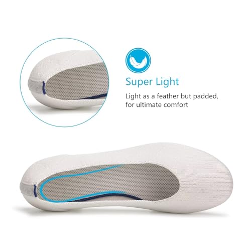 Image of Frank Mully Women's Ballet Flat Shoes Knit Dress Shoes Round Toe Slip On Ballerina Flats for Woman Low Wedge Comfort Soft