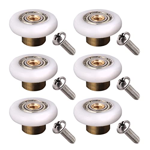 LWCUSNJ 6 pcs Shower Door Rollers Wheels, Bathroom Glass Door Replacement Part Runner Sliding Shower...