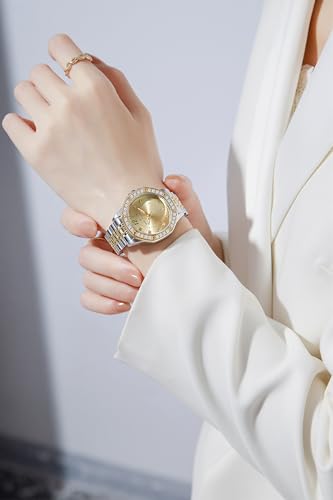 Image of Daniel Hechter Paris Vendome Collection Analog Watch for Women with Round Dial, Crystal Studded Bezel, Crystal Accents and Stainless Steel Strap - DHW2009