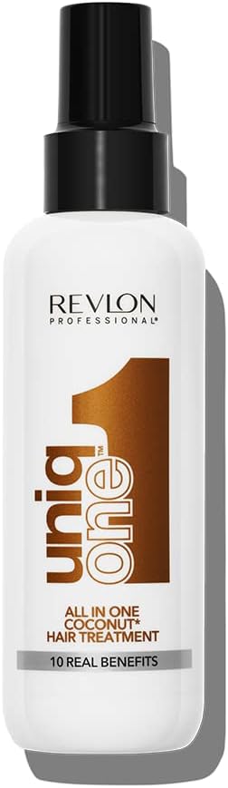REVLON PROFESSIONAL UniqOne Hair Treatment Coconut, 150 ml, Leave in Haarkur für bessere Kämmbarkeit & Glanz, Haarpflege ohne Ausspülen, Anti Frizz Spray mit Hitzeschutz, vegan
