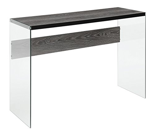 Convenience Concepts SoHo Console Table, Weathered Gray / Glass