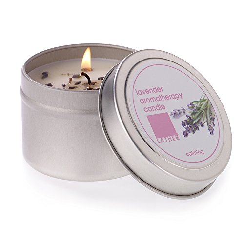 LATHER Lavender Soy Wax Aromatherapy Candle, 4 Ounces