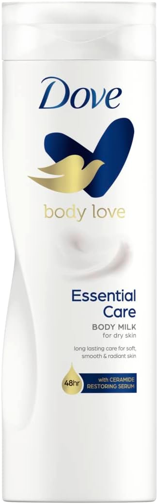 Body Love Essential Care Body Milk for Dry Skin, With Ceramide Restoring Serum 48h, 400ml