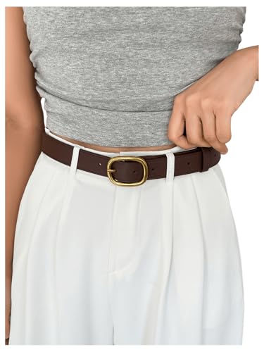 Women's Leather Waist Belts Metal Buckle Fashion Belt for Jeans Pants Dresses