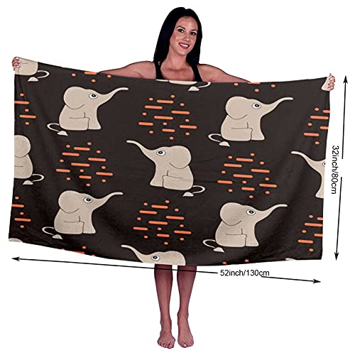 Grande serviette de bain douce motif éléphant, drap de plage de qualité hôtel - 3