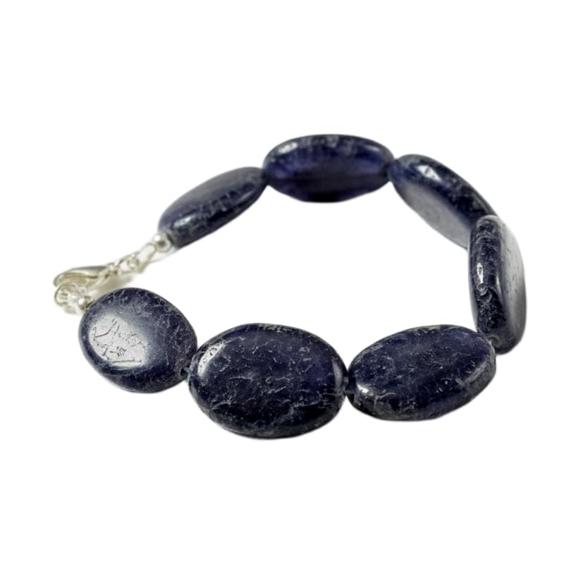 Bracelet en saphir bleu naturel LKBEADS, cadeau précieux de 18 cm