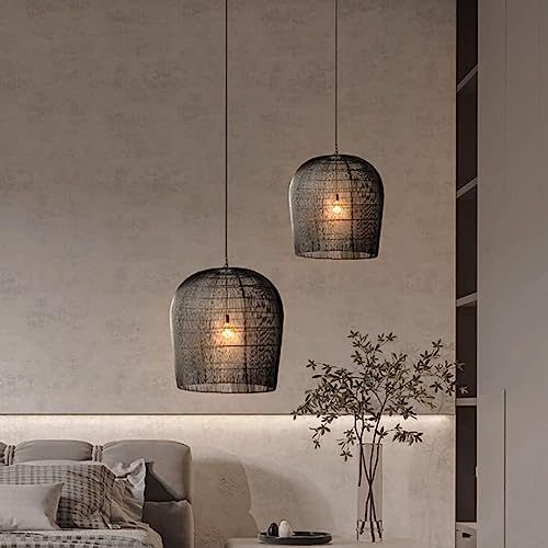Cage de plafond suspendu en rotin tressé pour couloir et restaurant - 5