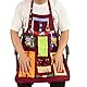Nesteldecke für Demenzkranke,Sensorische Werkzeuge,Nestelschürze,Senioren-Verlobungs-Spielzeug,Fidget Decke zur Verbesserung der Demen,Fidget Apron Autismus Spiele für Demenzkranke (Rot)