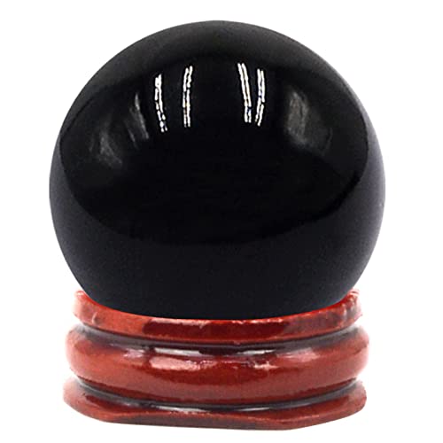 Feng Shui 40MM Multicolor Crystal Ball Asian Rare Natural Magic Beads Healing Sphere Globe Quartz Photography Balls W3815 (Black)