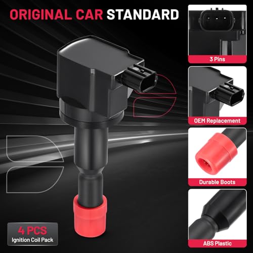 Image of BDFHYK Ignition Coil Packs UF581 Compatible with Honda Fit 2007-2008 1.5L l4 Honda Oem Coil Pack Coil for 30520PWC003 30520PWCS01 610-50119 Set of 4