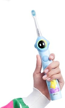 usmile Q30 Kids Electric Toothbrush 3+, Sonic Cleaning with Voice-Guided Brushing, USB-C Rechargeable, Ultra-Soft Brush Heads, IPX8 Waterproof Blue