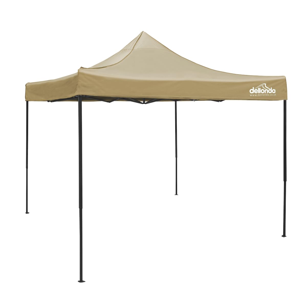 Dellonda 3x3m Pop‑Up Gazebo Canopy, Heavy‑Duty Water‑Resistant Outdoor Shelter with Carry Bag, Stakes & Weight Bags for Garden Parties, Markets, Camping, Events & Fairs, Beige - DG304