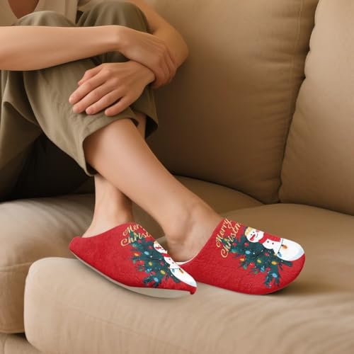 Forchrinse Christmas House Slippers for Women Men Closed Toe Indoor Slippers Washable Reusable Spa Guest Hotel Slipper4