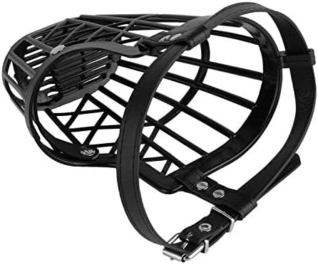 Adjustable Muzzle, Mouth Cover for Dogs/Puppy (Black) (Medium)