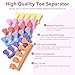 siyuwuro Toe Separators Set 24pcs Colorful Heart Sponge Toe Spacers Soft Foam Toe Finger Dividers for Nail Art, Polishing Gel Painting Toe Separators for Men & Women Spa, Pedicure, Manicure Tool