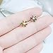 Snowflake Cartilage Stud Earring Cubic Zirconia Red Green Crystal Tiny Screw Back Earrings Fashion Helix Tragus 18G Barbell Body Piercing Delicate Jewelry for Women Holiday (Gold-Tone)