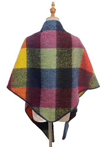 Wander Agio Women Fashion Shawl Warm Long Winter Wrap Scarves Cashmere Soft Feel Plaid Triangle Scarf2