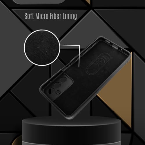 Image of Liquid Silicon Back Cover Case for Vivo Y29 5G Shockproof Military Grade Protection with Shockproof 10X Bumpers Micro-Fibre Cloth On Inner Side for Vivo Y29 5G - Black