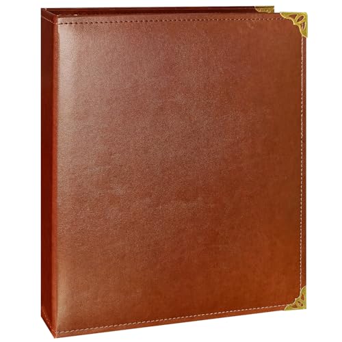 Beautyus Vintage Leather 3 Ring Binder, 1 Inch D Ring, Holds...