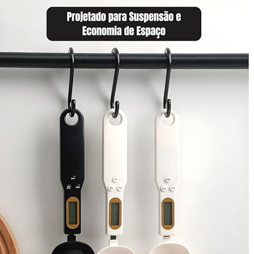 Colher Medidora Digital Com Balança Premium, Tela LCD, Precisão 0,1g A 500g, Ideal Para Cozinha, Die