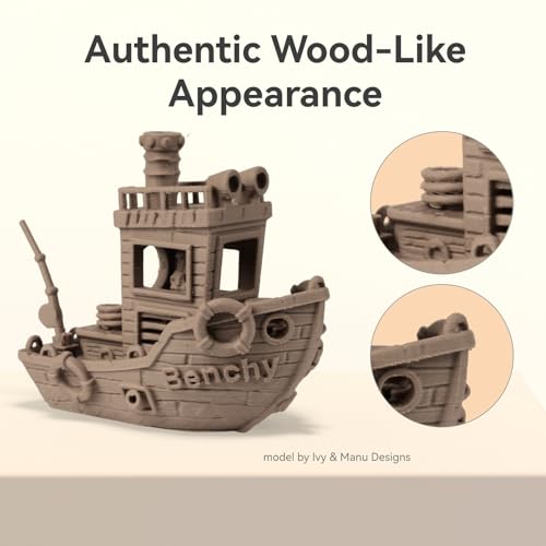 Image of Chitu Systems Conjure Wood PLA Filament White Oak, Real Wood Fibers Filled, Using Reusable Spool Compatible with Bambu Lab Refill Filament,1.75mm+ /- 0.02mm 1kg Spool(2.2lbs)