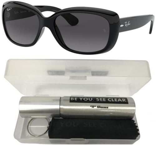 Ray-Ban RB4101 Sunglasses Bundle: RB 4101 JACKIE OHH 601/T3 Black and Eyewear Cleaning Kit2