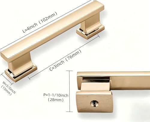 KHTUMEWARE-OFSE Champagne Bronze Cabinet Pulls CTC 3 in (76 mm) 10-Pack in Champagne Bronze — KHTUMEWARE