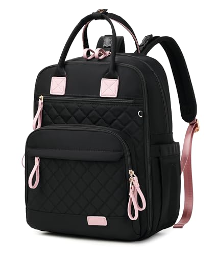 Image of PAOIXEEL 18 Pockets Diaper Bag Backpack with Wet Pockets, Stroller Clips, Convertible Tote Backpack, Black