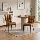 Bekrvio Juego de 2 sillas de comedor de piel sintética (8 cm de grosor) de 200 kg, comedor