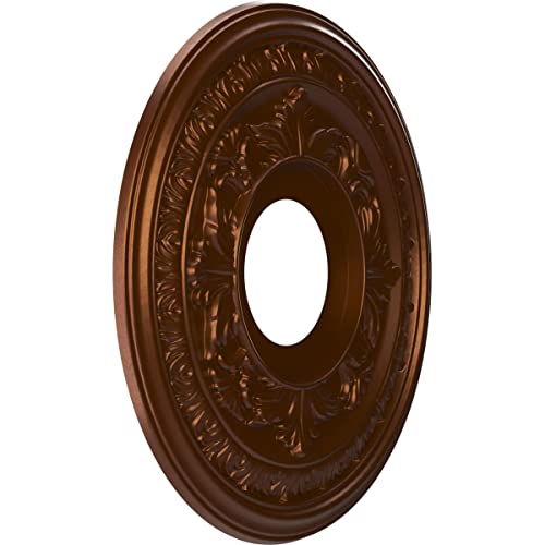 Ekena Millwork CMP13BACDC Baltimore Thermoformed PVC Ceiling Medallion (Fits Canopies up to 5 1/4"), 13"OD x 3 1/2"ID x 3/4"P, Metallic Dark Copper - Thumbnail 2