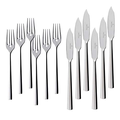 Villeroy & Boch Piemont couteaux et fourchettes à poisson 6 x 2 pièces