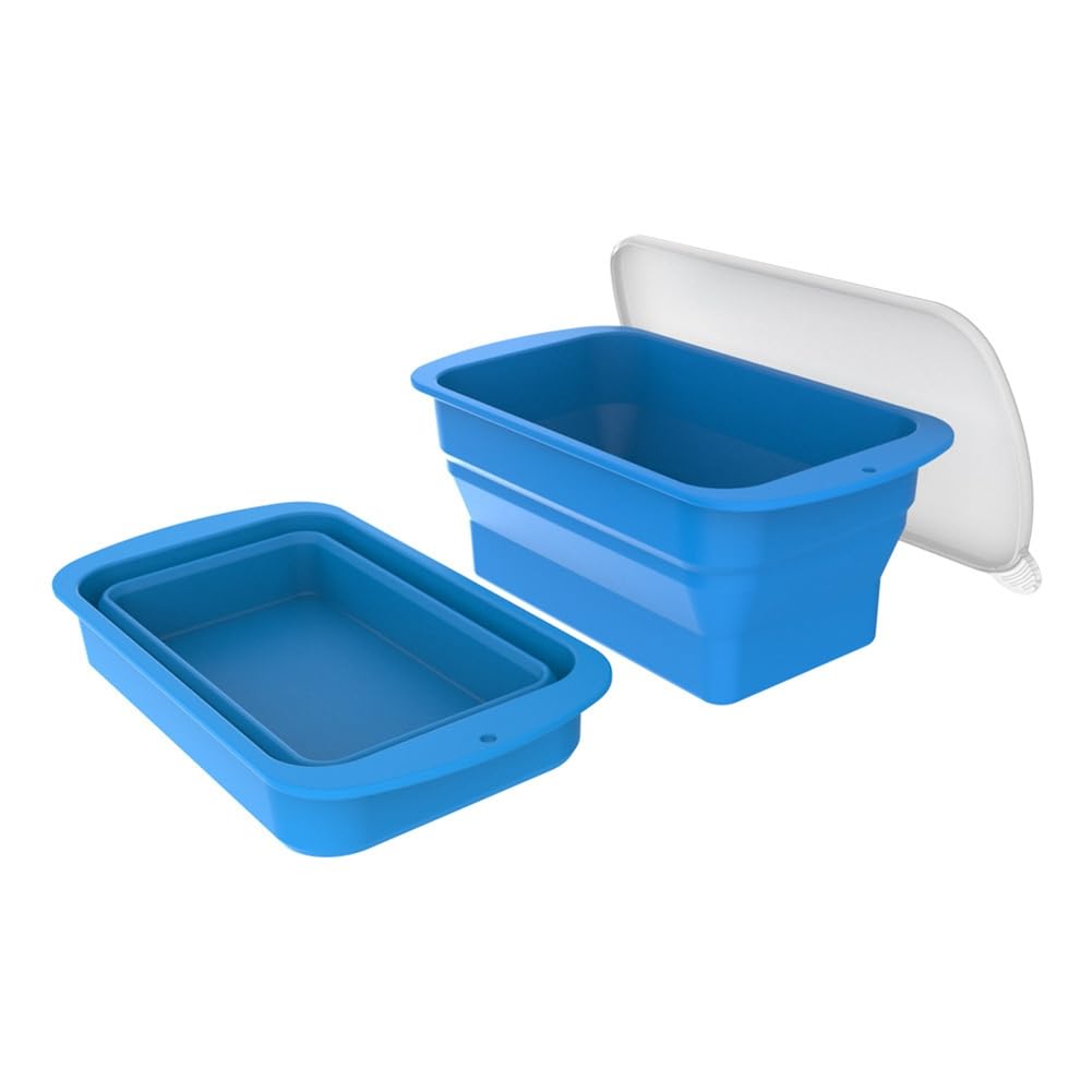 Stampo per Blocchi di Ghiaccio 2 Pezzi Extra Grande per Bagno di Ghiaccio, Vasca A Immersione Fredda, Refrigeratore, Pieghevole, Impilabile, Stampo In Silicone, Vassoio per Ghiaccio, Durevole