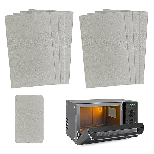 9 Pezzi Foglio di Mica per Microonde Universale,Piastra di Mica127 x 203 mm.Mica Piastre a Microonde.Protezione e Ricambi di Qualità Superiore per Forno a Microonde.Per Microonde e Forno
