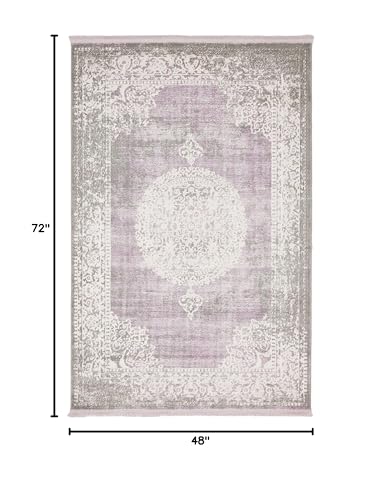 Tapete rectangular Unique Loom 125x185 cm púrpura/gris miniatura 2