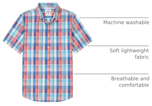 Image of Dubinik Mens Short Sleeve Button Down Shirts Soft Breathable Summer Vintage Regular Fit Lightweight Men's Casual Shirt