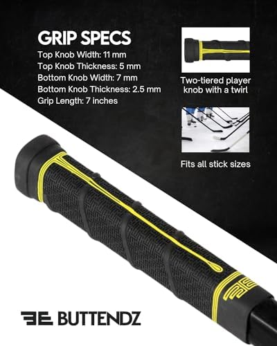 Buttendz Future Rubber Replacement Hockey Grip with Step Down Knob - 1