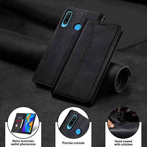 Image of Jasonyu Flip Wallet Case for Huawei P30 Lite,Black
