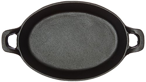 American Metalcraft Cipov9567 Cast Iron Oval Casserole Pan With Handles, 12" L X 6.75" W, Black #TOP1