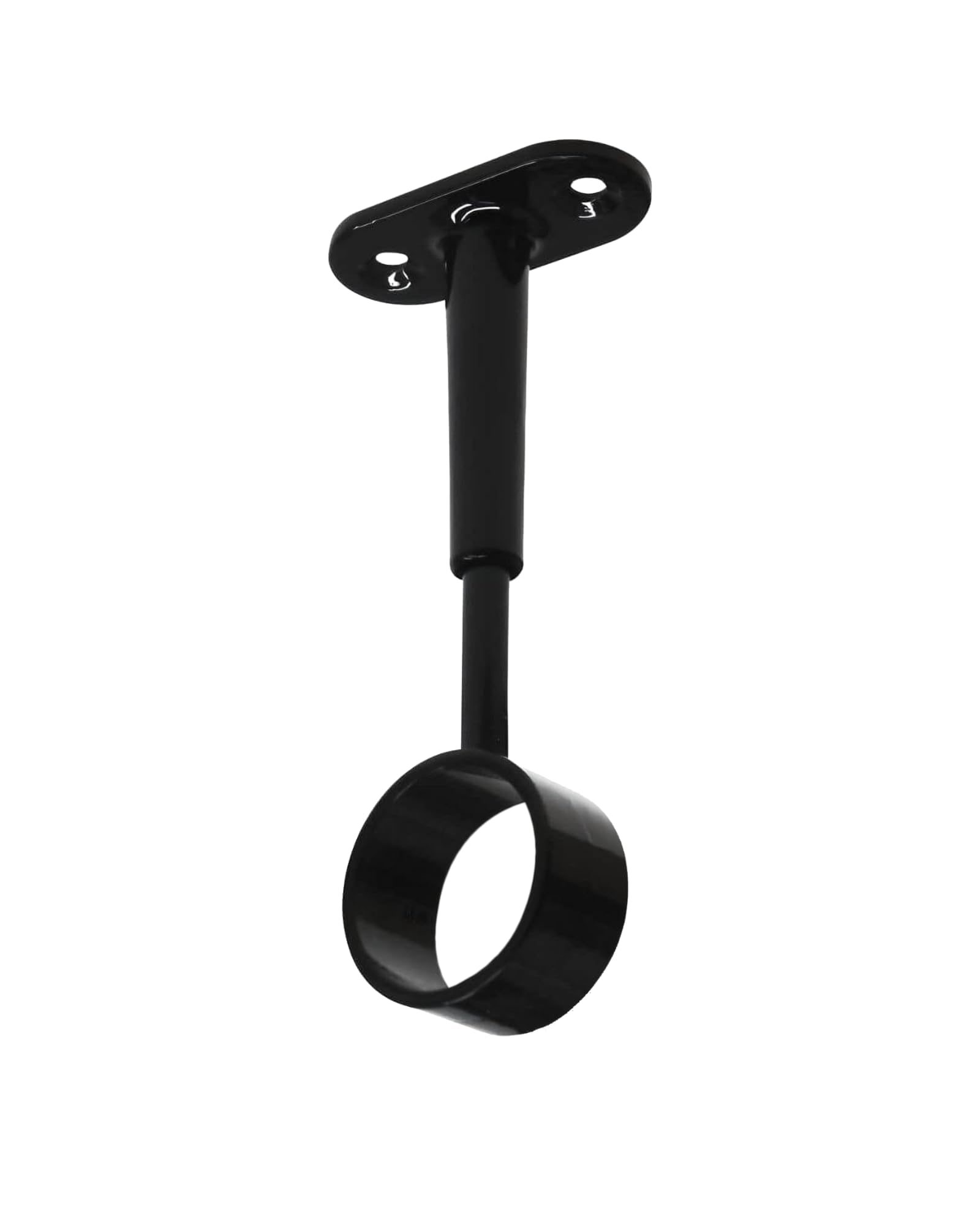 Gedotec Matt Black Tubi Wardrobe Rail Bearing For Ceiling Mounting, 1 Piece Cabinet Rail Centre Support Black For Wardrobe Rails, Round, Clothes Rail Attachment D: 25 Mm, Ceiling Rail Holder, Height-Adjustable