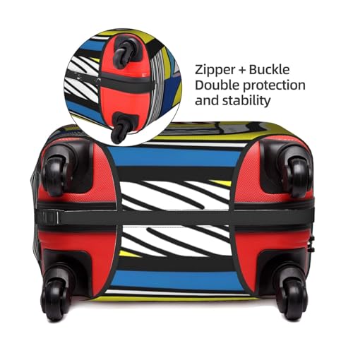 Lichtenstein Style Medium Luggage Suitcase Cover.The cover does not include the suitcase itself, White4
