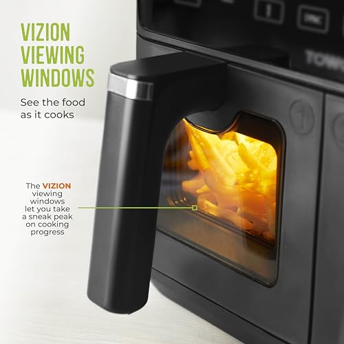 L Dual Basket Air Fryer with Digital Control Panel, 8 Cooking Pre-sets, Sync Function & Match Cook Function, Shake Reminder, 2400W, Black - Image 5
