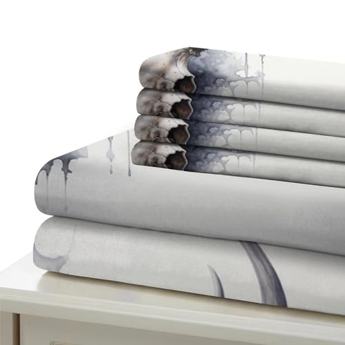 Parure de lit crâne king size impression 3D microfibre de qualité - 6